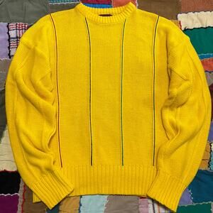 Vintage Moss Creek Trader 4 Colored Striped Yellow Sweater Large / XL
